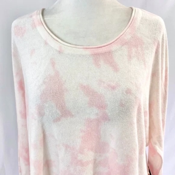 New Cloth by Design Convertible Side Slit Sweater Tie Dye Pink White Size Medium - Picture 5 of 16